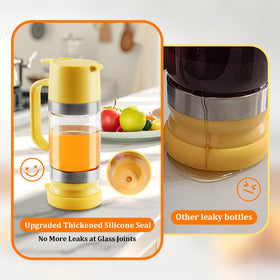 Aelga glass honey dispenser bottom-spout seal preserves freshness