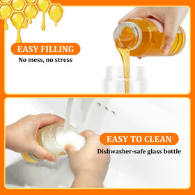 Aelga glass honey dispenser dishwasher-safe durable design
