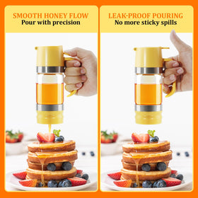 Aelga glass honey dispenser removable cap for easy cleaning