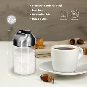 Aelga sugar dispenser with stainless lid blocks odors and ants.