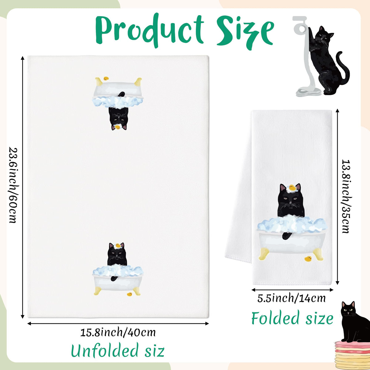 AellasNervalt cat-pattern dish cloths for quick kitchen cleanup and shine.