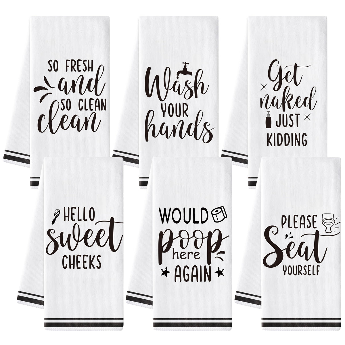 AellasNervalt funny sayings towel hello sweet cheeks for stylish bathroom decor.