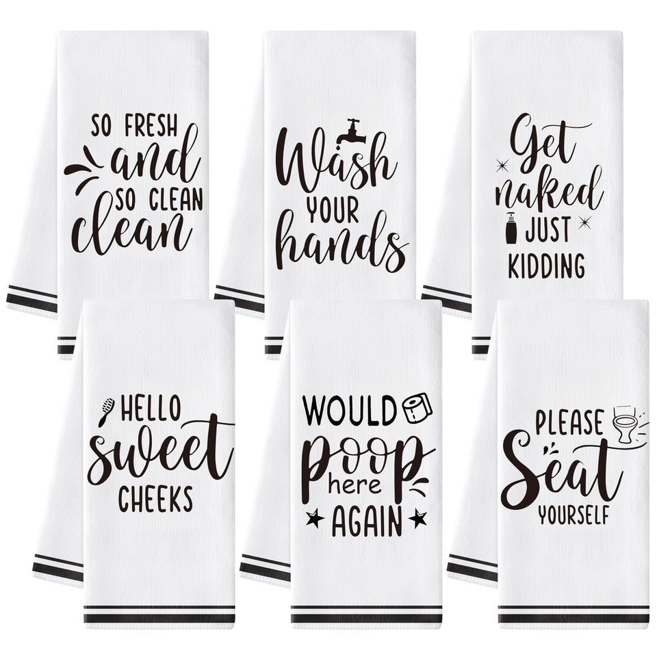 AellasNervalt funny sayings towel hello sweet cheeks for stylish bathroom decor.