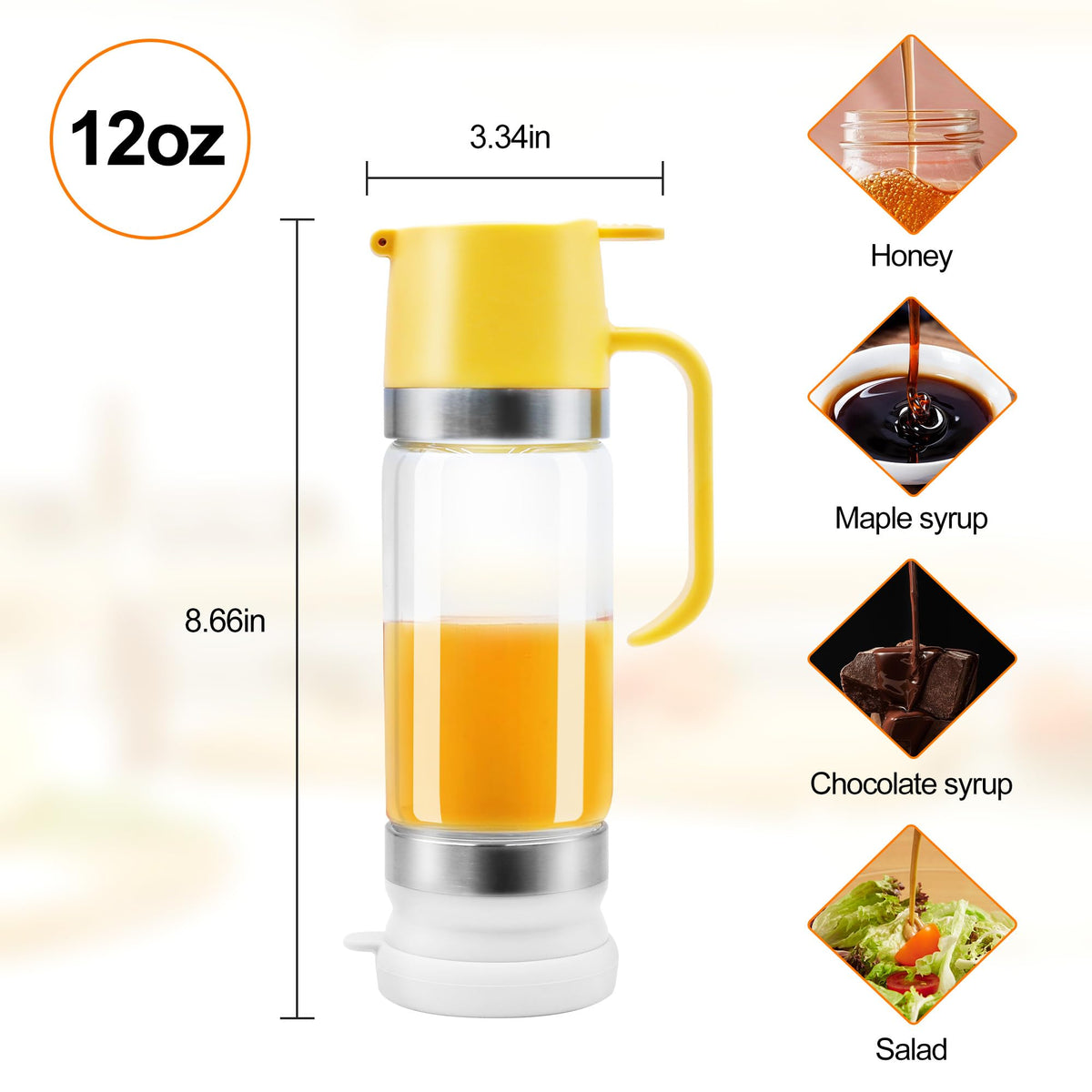 aeloer Honey Pot Jar with Handle keeps syrup neatly at hand