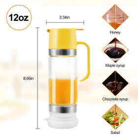 aeloer Honey Pot Jar with Handle keeps syrup neatly at hand