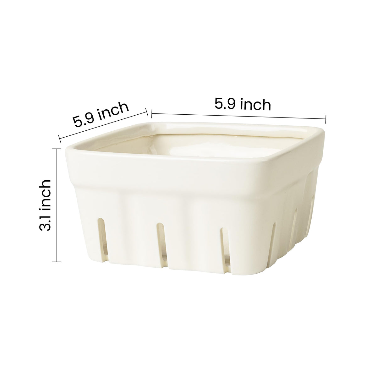 AELS stoneware harvest bowls with ventilated sides for extended produce freshness.