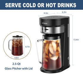 AEMEGO 2.5-quart glass pitcher showcasing vibrant iced beverages