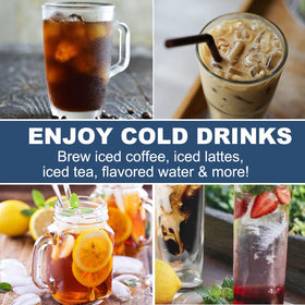 AEMEGO brewing system in action for iced tea and coffee at home