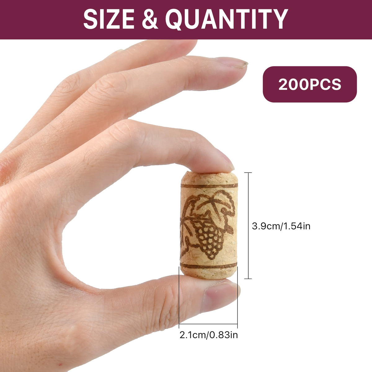 Aemygo natural wood wine cork stoppers with visible grain and durability
