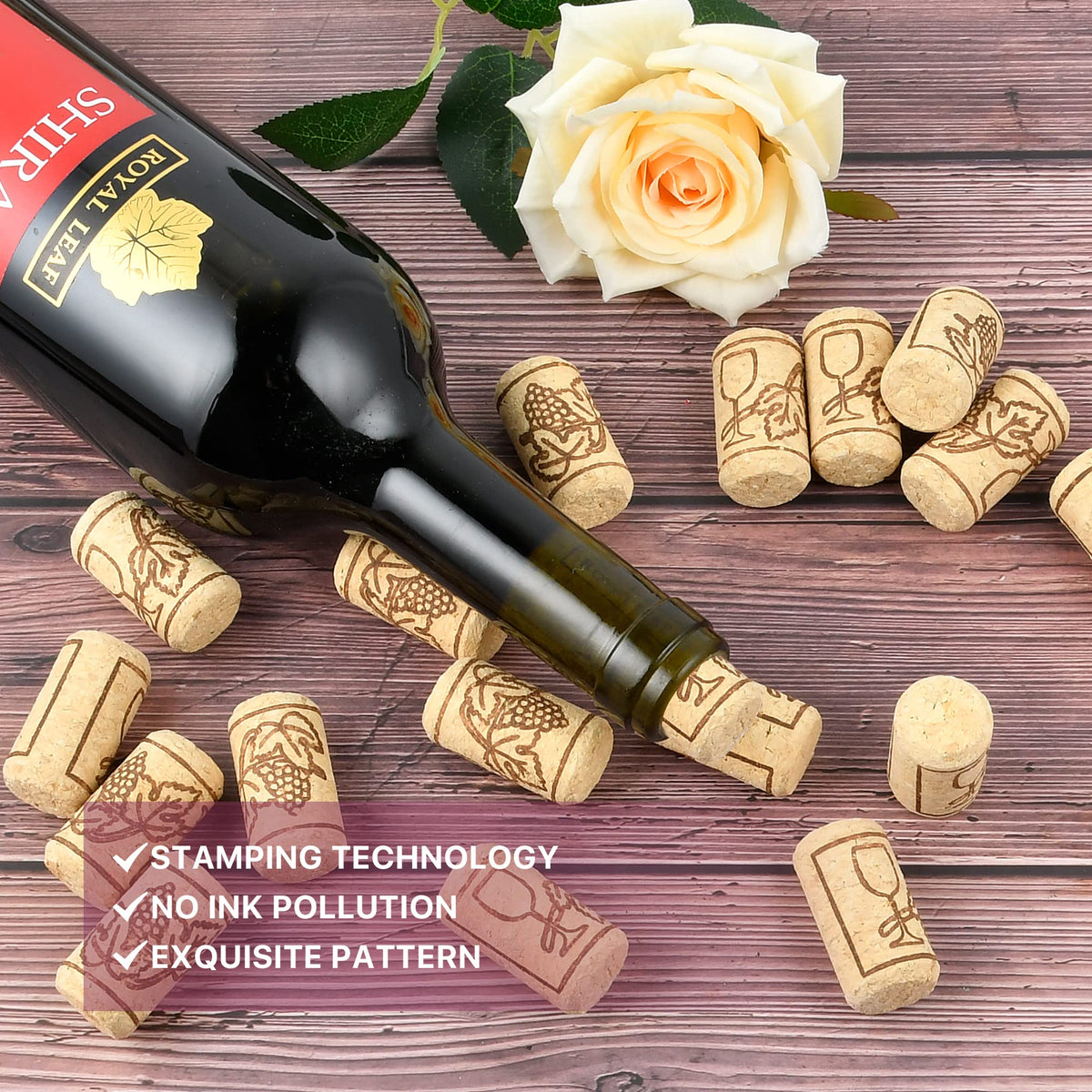 Aemygo stamped-top cork design featuring cup and grape motif for crafts