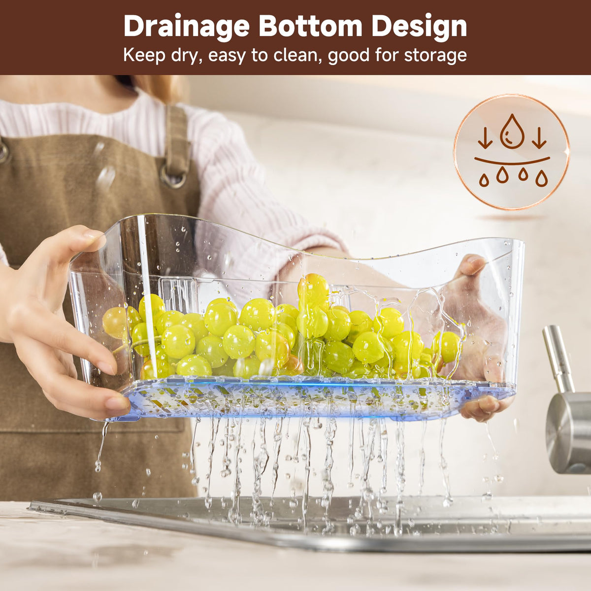 AENTGIU drain design bin enables fast drainage and drying.