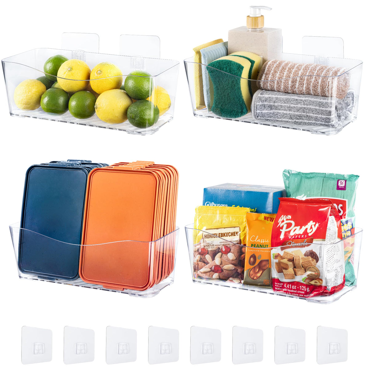 AENTGIU 4-pack mounted on cabinet door for easy pantry storage.
