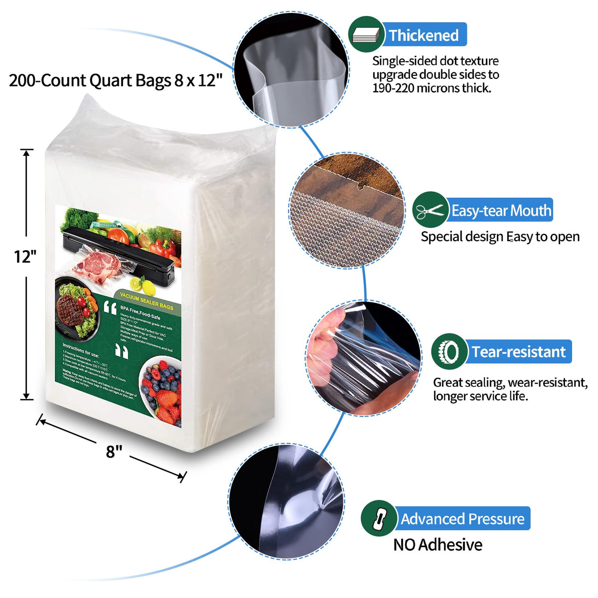 Clear back panel embossing helps preserve freshness in AENTGIU bags