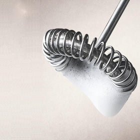 Aerolatte stainless-steel whisk head demonstrating durable, easy-to-clean design.