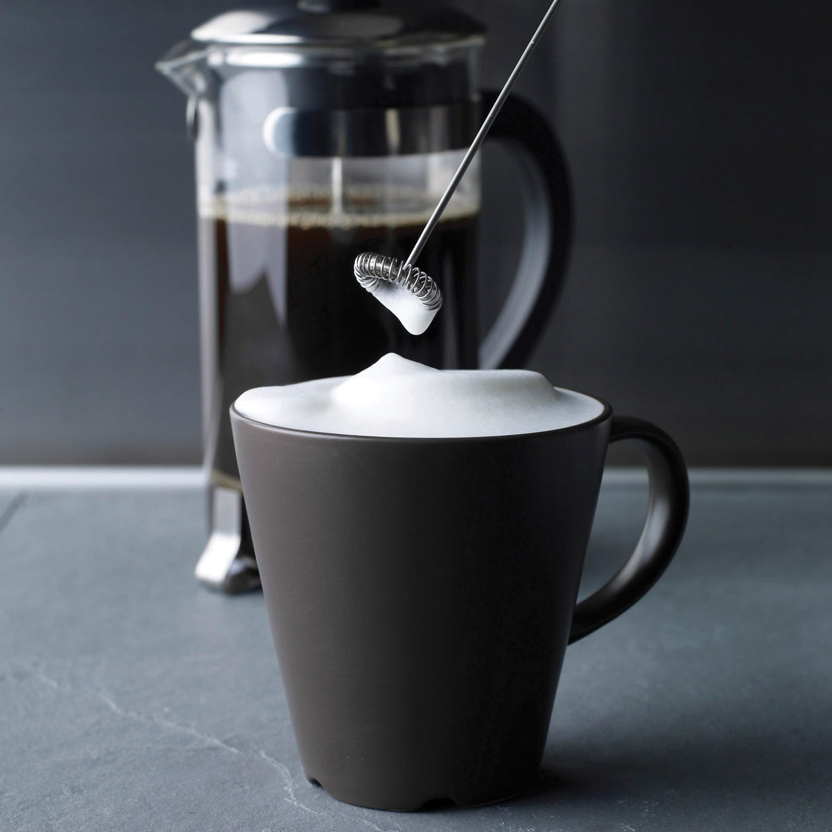 Aerolatte steam-free frother elevates cappuccino with a delicate foam crown.