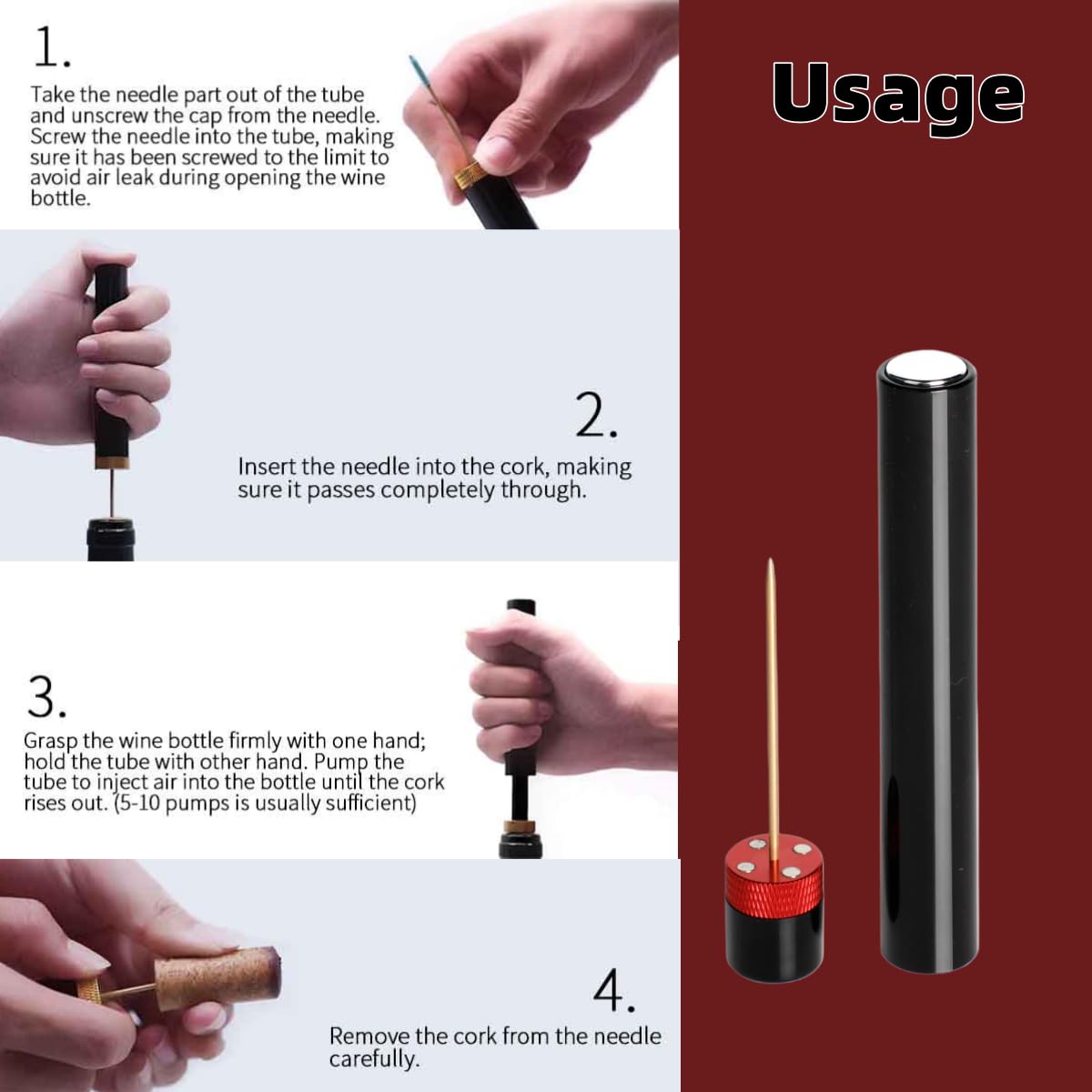 Aeropop air-pump action demonstrating quick cork pop.