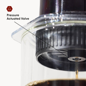 AeroPress Flow Control Cap with paper filter setup enhances a clean, bright flavor profile.