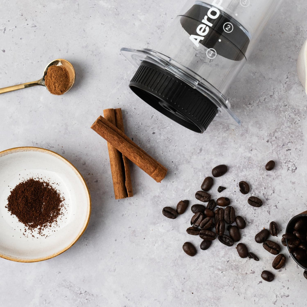 AeroPress Flow Control Cap with stainless steel filter setup delivers bold, full-bodied results.