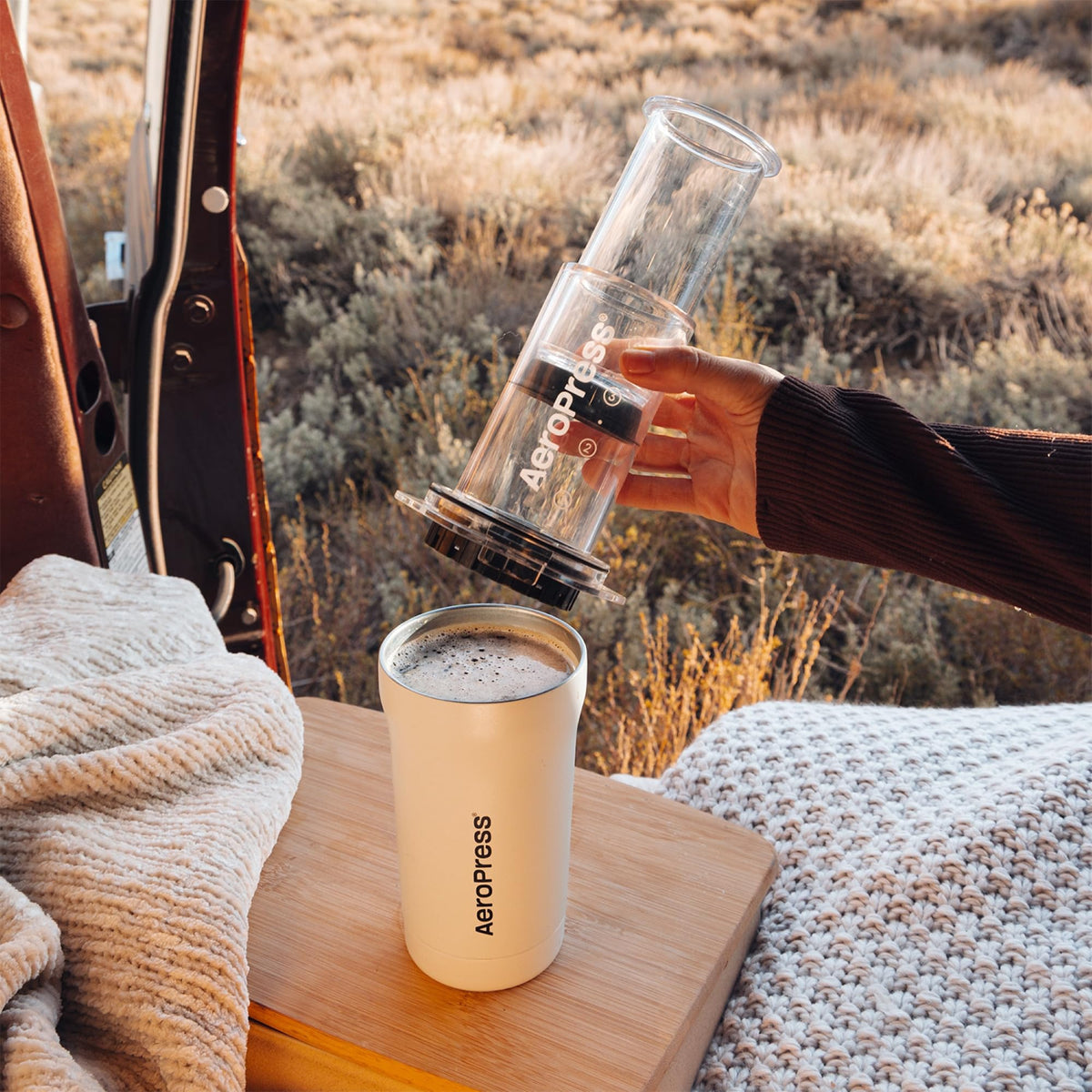AeroPress Go Plus fast cleanup makes travel brewing effortless.