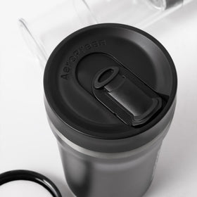 Integrated filter holder ensures clean cups with minimal grit and easy cleanup.