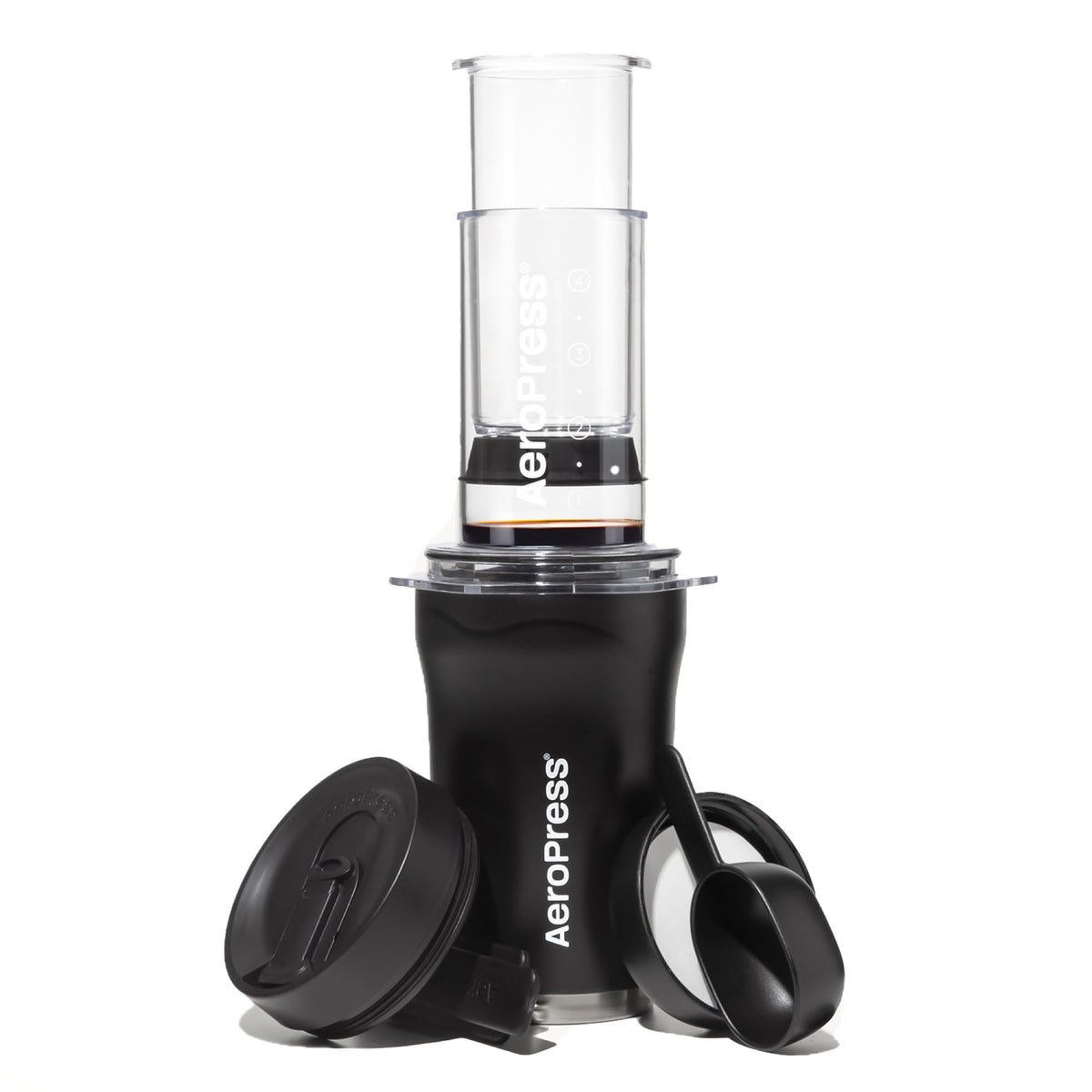 AeroPress Go Plus travel system ready for quick, smooth coffee on the go.