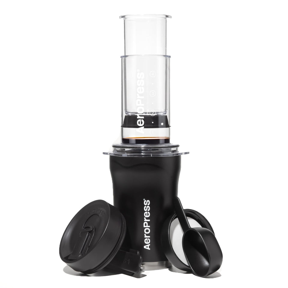 AeroPress Go Plus travel system ready for quick, smooth coffee on the go.