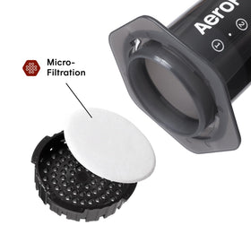AeroPress Original micro-filter ensures grit-free, clean mouthfeel.