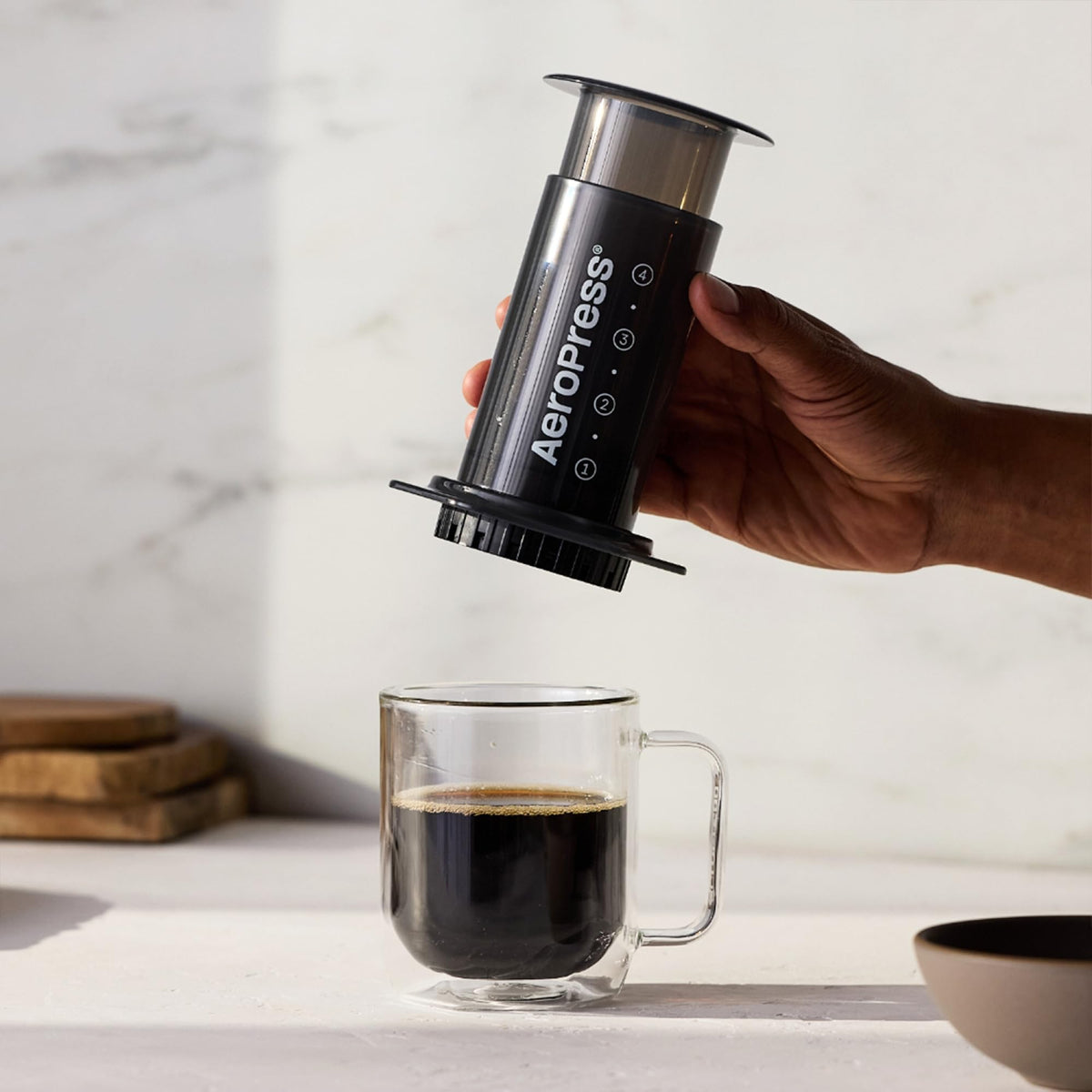 AeroPress Original three-in-one brew-technology offers versatile brewing options.