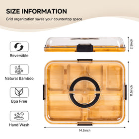 Aertyzeen 6-compartment design keeps foods neatly separated and organized.