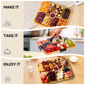 Aertyzeen bamboo board measures 14.5 by 11.5 inches for party portions.