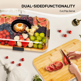 Aertyzeen reversible board offers prep and serve on one surface.