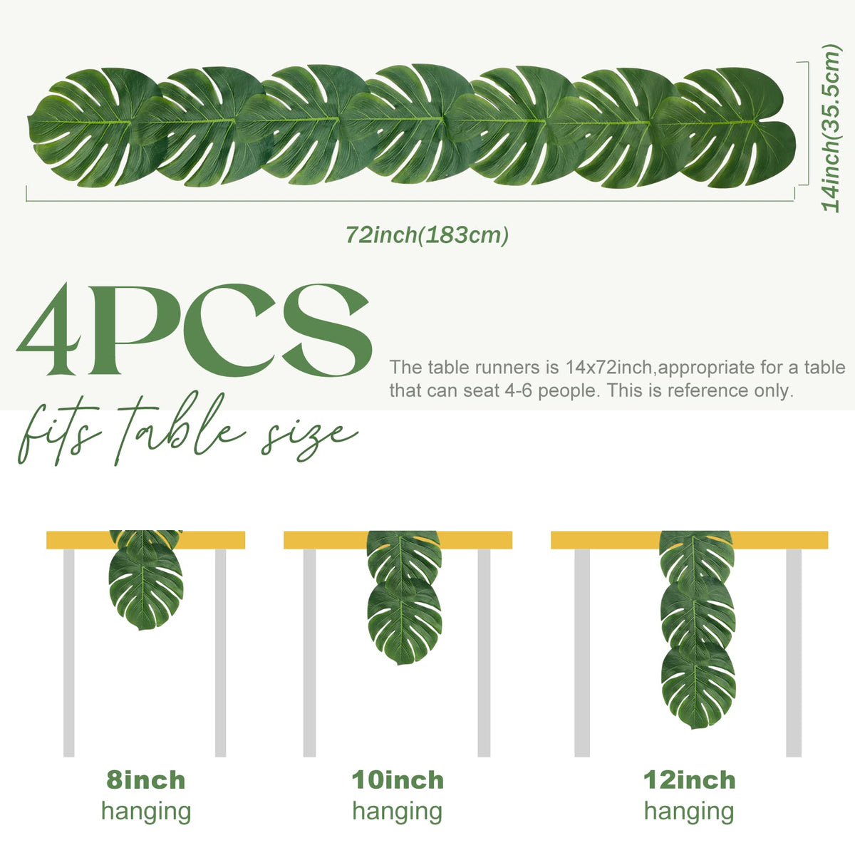 AerWo artificial palm leaves decor for elegant luau or beach party