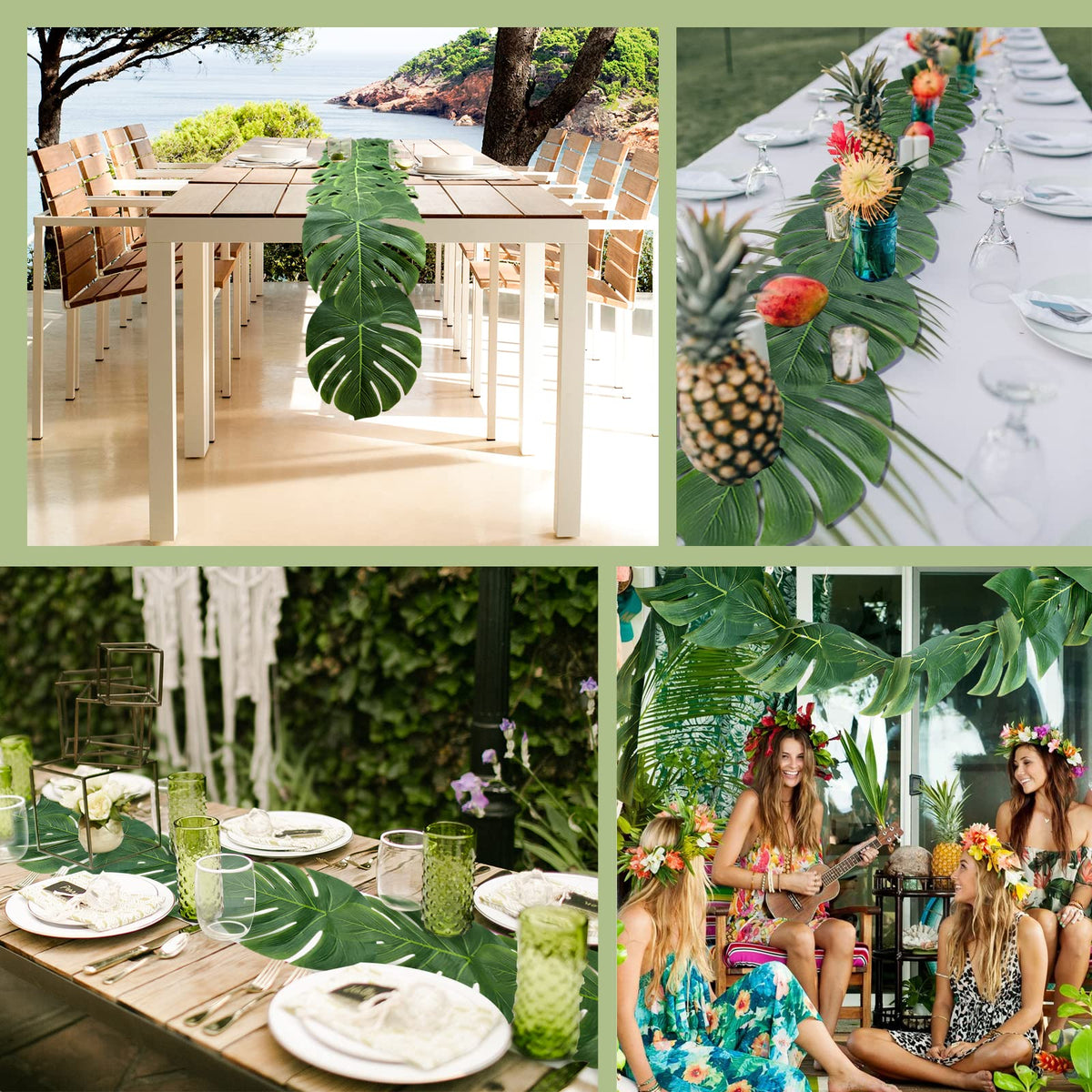 AerWo Hawaiian luau table runner elevates coastal party setup