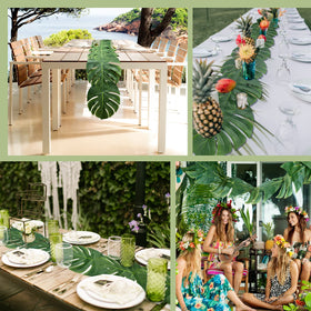 AerWo Hawaiian luau table runner elevates coastal party setup