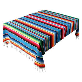 AerWo Mexican tablecloth 60x85 with striped weave, ideal for festive dining and easy setup