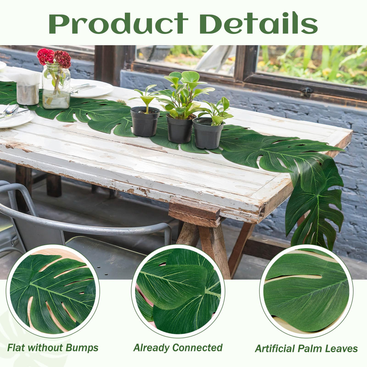 AerWo Moana-style palm leaf decor, ideal for luaus and jungle safari party setups