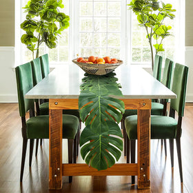 AerWo tropical baby shower table decor with palm leaves charm