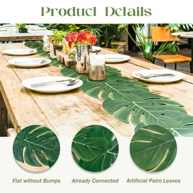 AerWo tropical tablecloth palm leaves adds lush ambiance to events