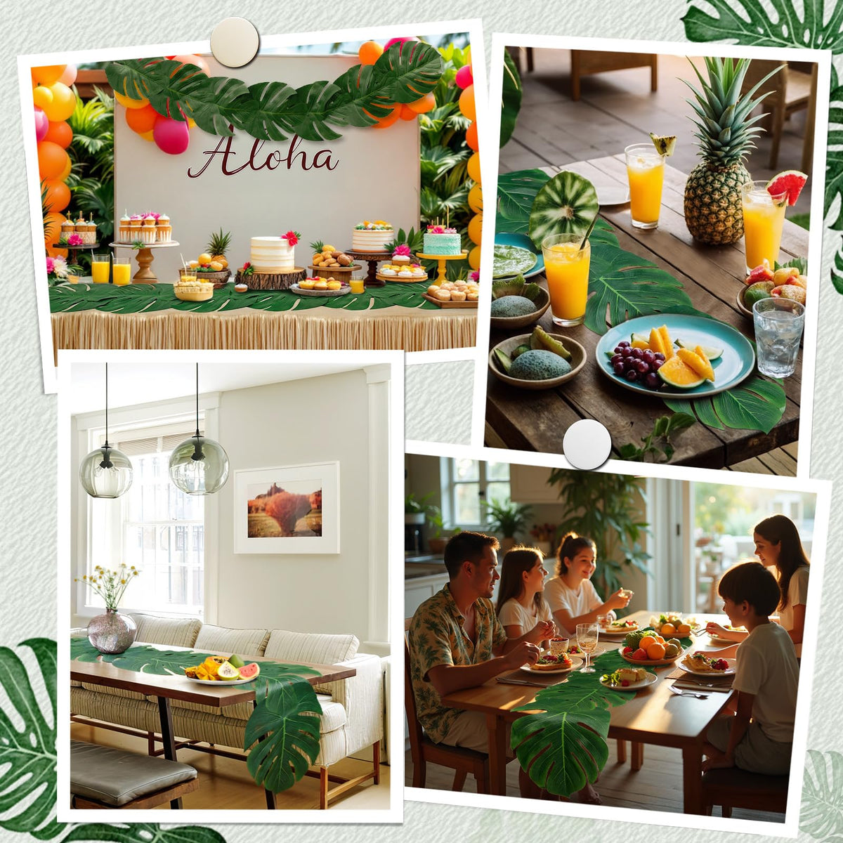 AerWo vibrant palm leaf runner brings tropical vibes to celebrations