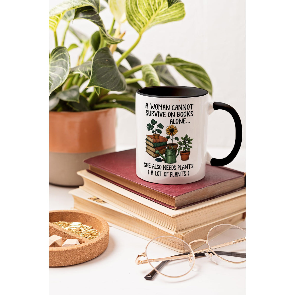 Affordali book-nature balance mug adds charm to home library and windowsill.