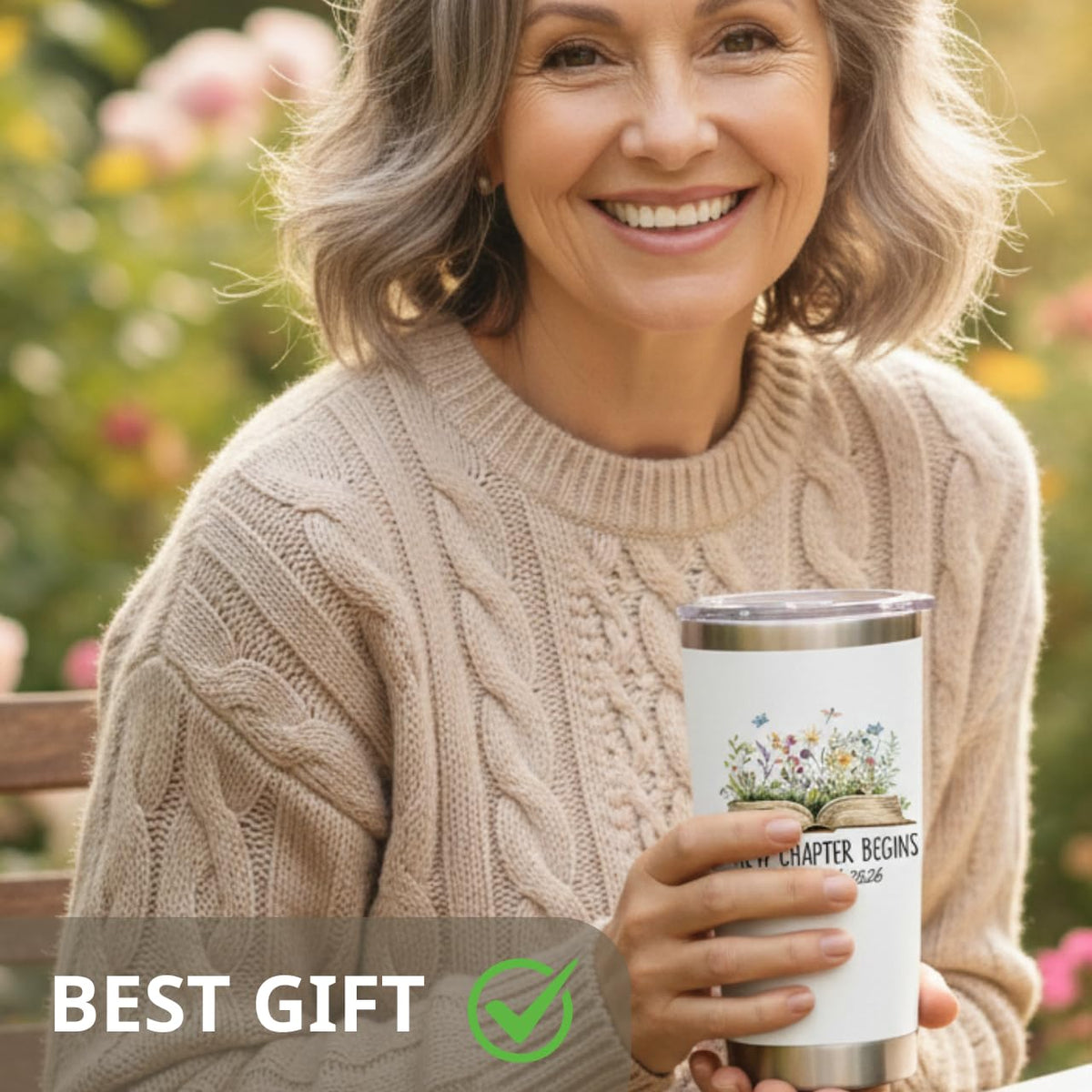 Affordali retirement tumbler features a nutrition facts motif for playful gifting.