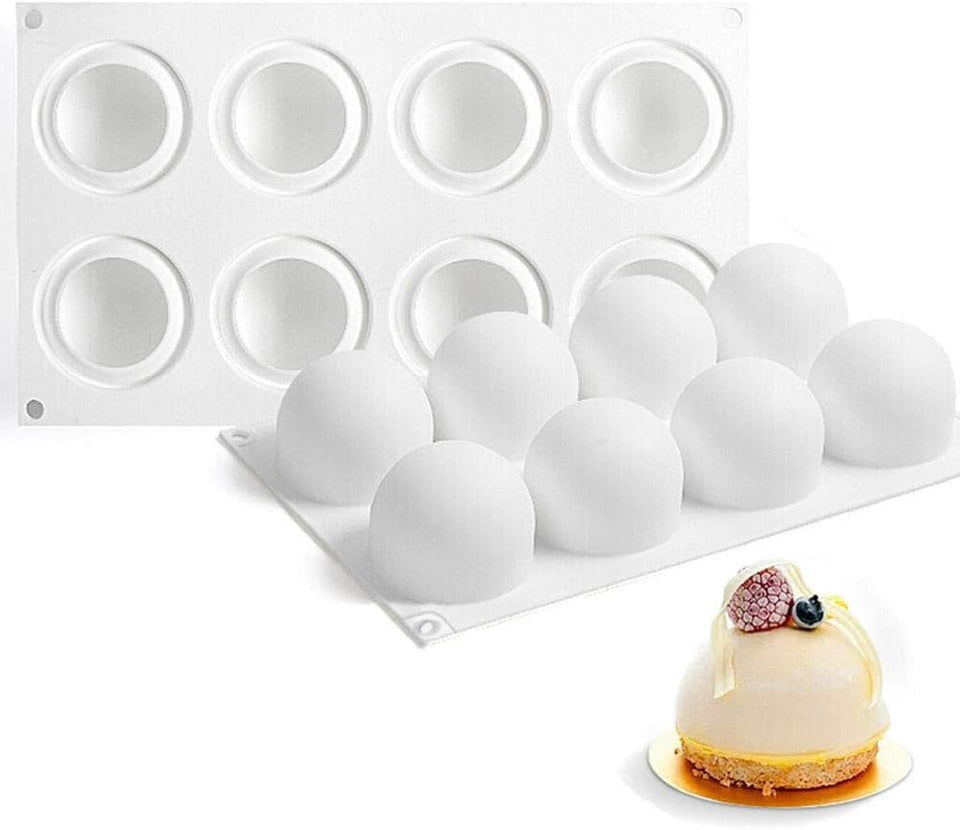 AFINSEA 3D ball silicone mold for mousse and cake, easy release.