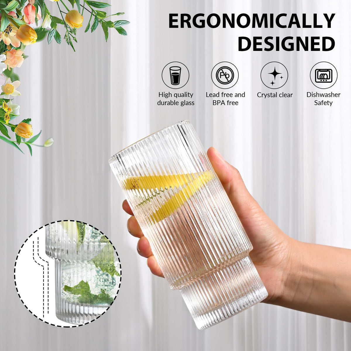 Cleaning brush included with AFINSEA glass cups
