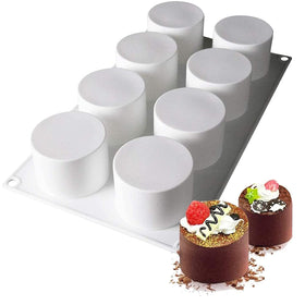 AFINSEA tall cylinder mold 8-cavity for oven use with easy release and precise portions.