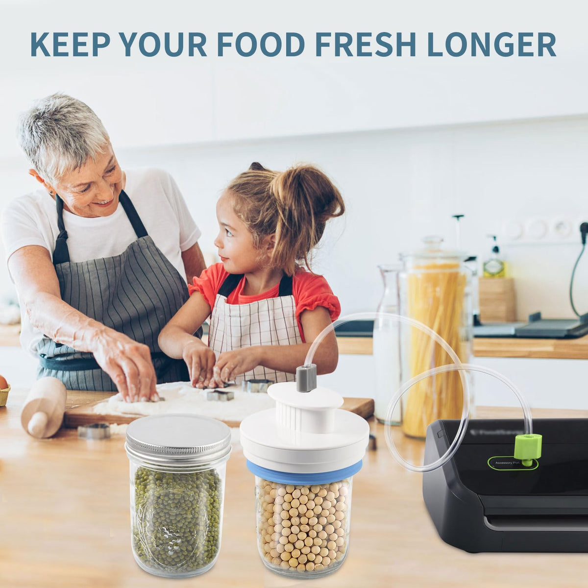 afontoto sealed jar vacuum demonstration showing freshness