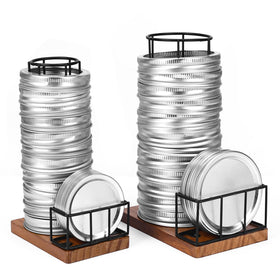 AFOROEOA 2-pack lid organizer for wide and regular mouths, keeps lids neatly accessible