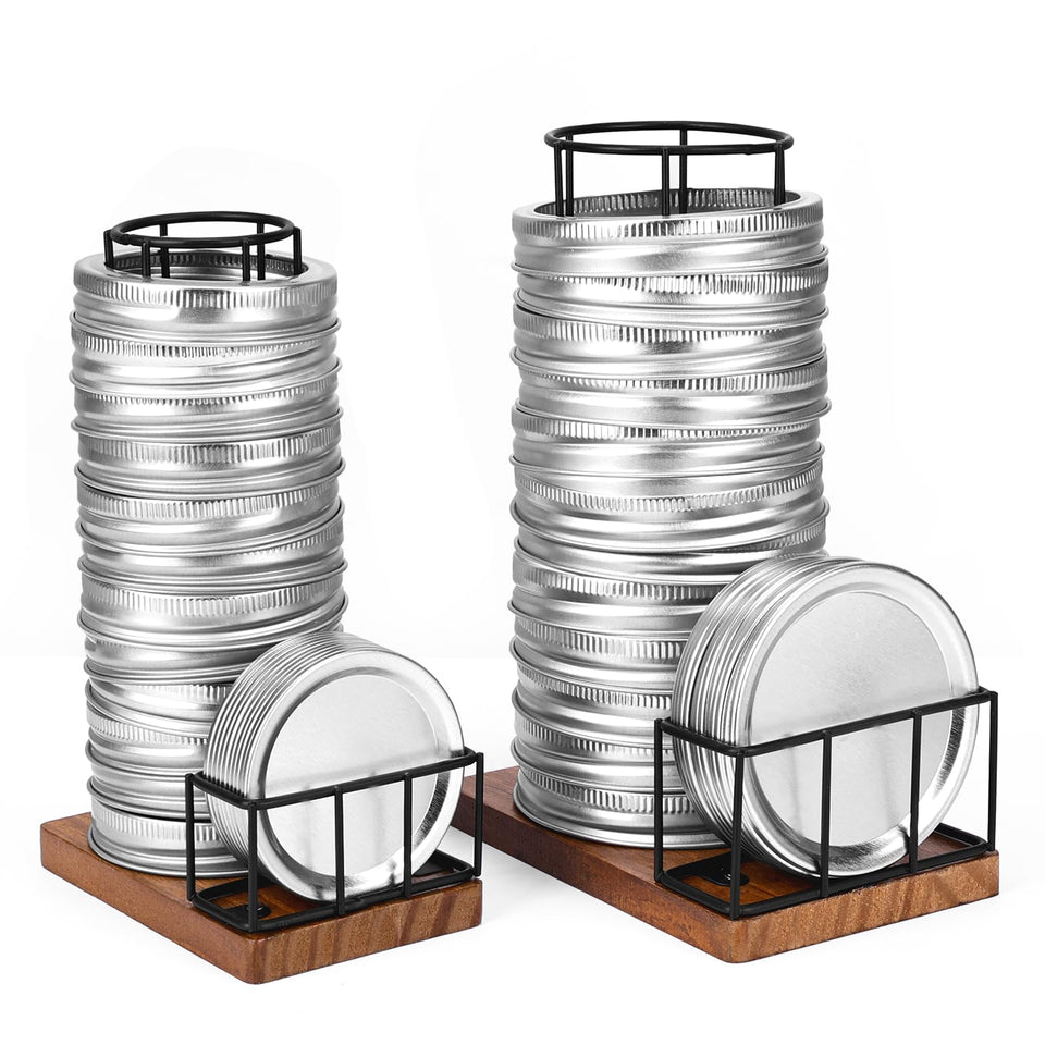 AFOROEOA 2-pack lid organizer for wide and regular mouths, keeps lids neatly accessible