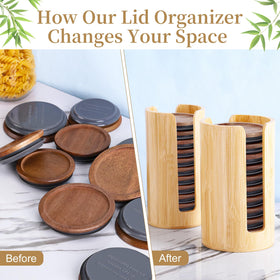 AFOROEOA bamboo kitchen storage accessory enhances countertop decor