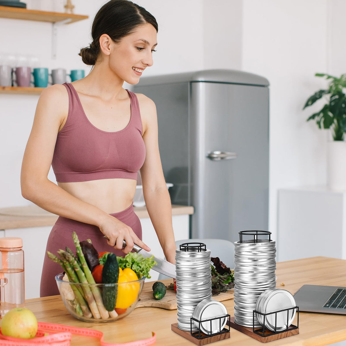 AFOROEOA space-saving kitchen lid rack on countertop