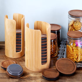 AFOROEOA vertical lid holder saving counter space and keeping lids in view